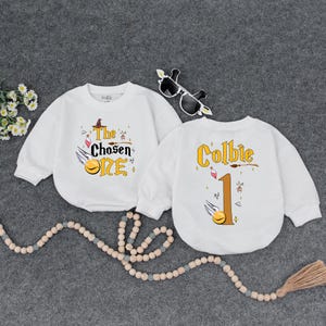 Personalized The Chosen One Birthday, Baby Bubble Romper, Baby Wizard Clothes, Party Outfit, 1st Bday bodysuit, Newborn Outfit, Baby Shower