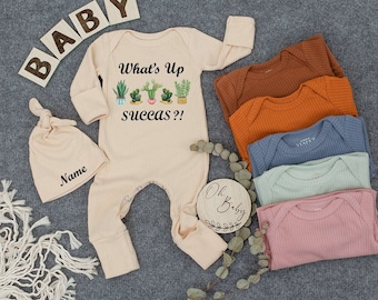 What's Up Succas Bodysuit, Custom Baby Romper Outfit, Cute Kid tees, Newborn Gift, Personalized tee, Baby Boy Clothes, Baby Girl Shirt