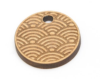 Round Japanese Wave Wood Component