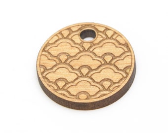 Round Japanese Flower Wood Component