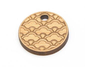 Round Japanese Flower Wood Component