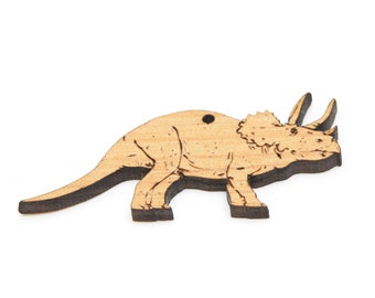 Triceratops Dinosaur Wood Pendant