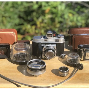 Vintage Kodak Retina IIc Camera With Rode stock Lenses f 2.8/50, f 4/80, f 5,6/35mm Rare