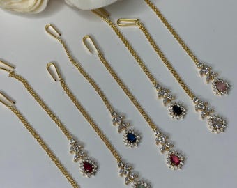 Kids Izhaar Ad Girls Maang Tikka With Gold Finish, Indian Head Jewelry, Wedding Tikka