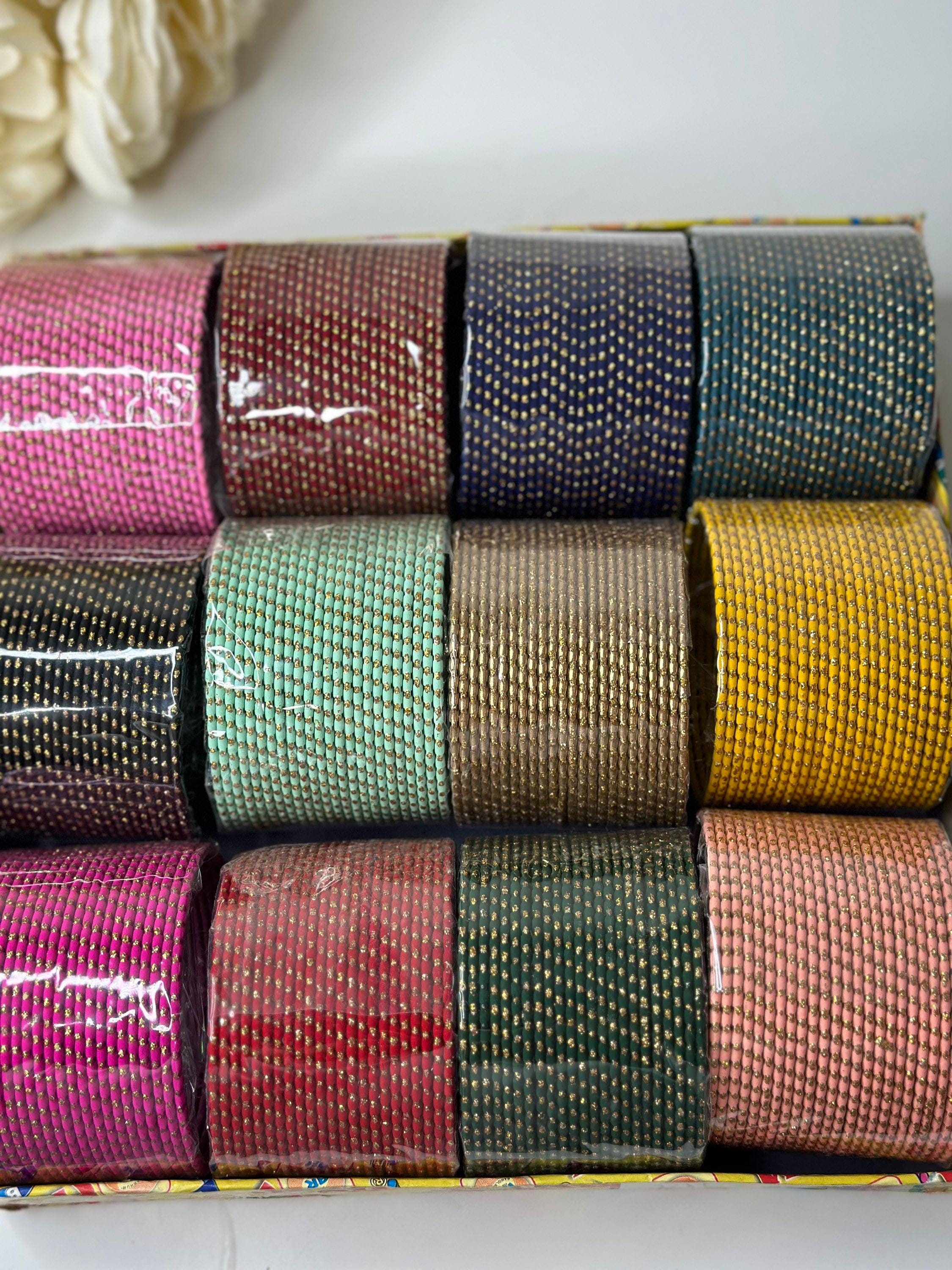 Size 2-14 Izhaar Premium colorful bangles with gloss finish, Indian bangles, Wedding jewelry, festive colorful 24 bangles Dhadak