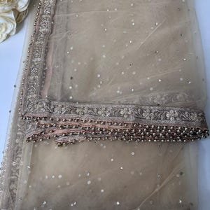 Traditional Embroidered Work Bridal, Wedding Wear Indian Dupatta, Beautiful Embroidered Zari Work Chunni