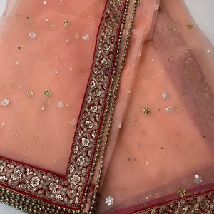 Traditional Embroidered Work Bridal, Wedding Wear Indian Dupatta, Beautiful Embroidered Zari Work Chunni
