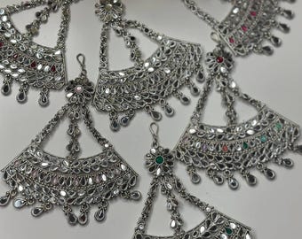 Izhaar Indian Silver Pearl passa | Indian Kundan passa | Pearl jewelry | Pearl jhoomar Indian | Pearl jhumar | Pearl jhoomar