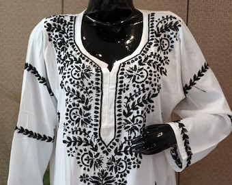 Izhaar Women Wear Modal Straight Hand Embroidered Chikankari Kurti Lucknow Ethnic wear trendy kurti Gift for her Modalset 031