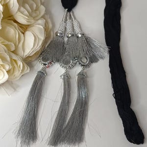 Izhaar Silver Color Traditional  Punjabi Paranda | Parandi Hair Accessory Braid Tassles |Hair Extension|Choti|For Karwachauth, wedding.