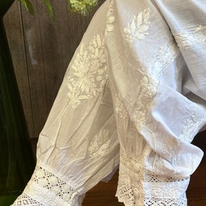 Izhaar Afghani White Cotton pant with Lucknow Chikankari,Cotton Pant,Chikankari Pant,Festive Wear,Ethnic Wear,White cotton pant,Gift for her