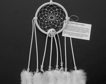 White Dream Catcher, Turkey Flat Feathers