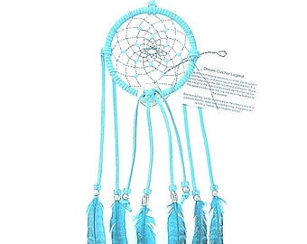 Turquoise Dream Catcher, Hen Pheasant Feathers