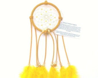 Gold Dream Catcher, Turkey Flat Feathers