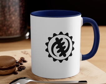 Filiżanka do kawy Adinkra z akcentem wiary i mądrości, 11 uncji