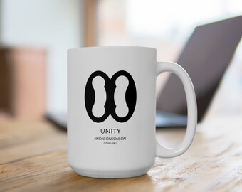 Siła i Jedność Adinkra Ceramic Mug 15oz