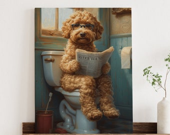 Goldendoodle Bathroom Sign, Labradoodle Sign, Metal Sign, Bathroom Art, Funny Dog Sign, Bathroom Humour, Doodle Art