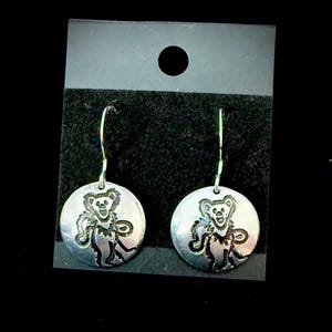 Grateful dead theme Dancing Bear earrings