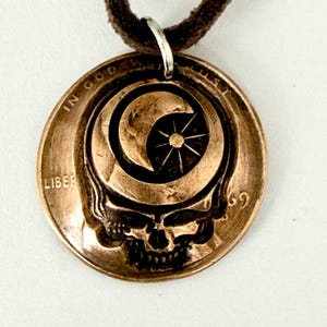 Steal your face Moon Star Lucky Penny necklace