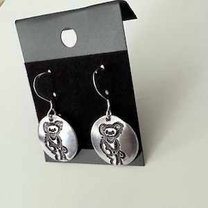 Grateful dead theme Dancing Bear earrings