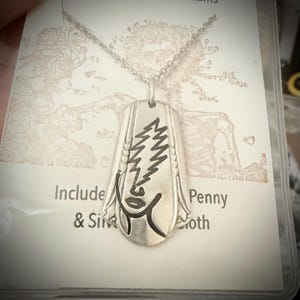 Recycled Silver Spoon Dead Steal Your Face Bolt pendant free lucky penny
