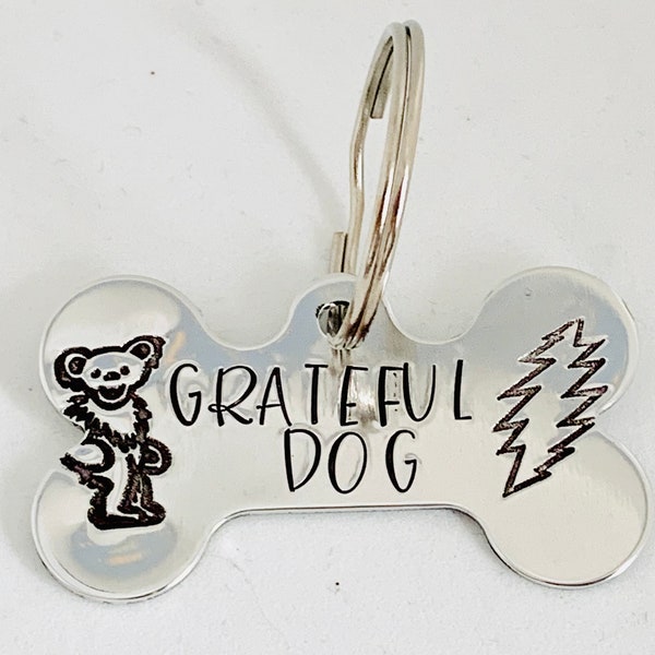 Grateful Dog Tag with Ring to hang