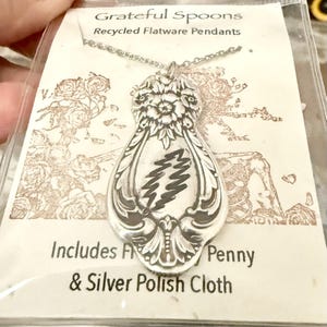 Recycled spoon  bolt pendant 13 point  Grateful Dead