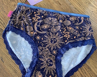 Organic Cotton Underwear Mystic Navy Print Handmade