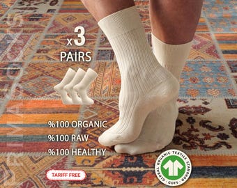 100% Organic Cotton Mens Slouch Socks - Lounge & Sleep - Unusual Gifts for Him