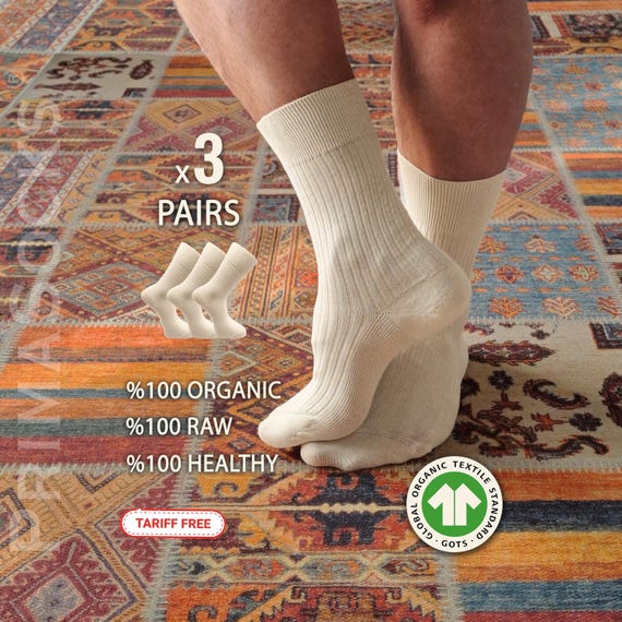 100% Organic Cotton Mens Slouch Socks - Lounge & Sleep - Unusual Gifts for Him