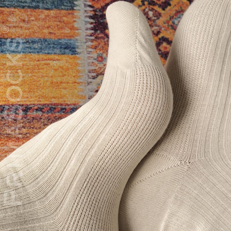 Close-up of the ribbed texture on these diabetic socks, showing the high-density organic knit.