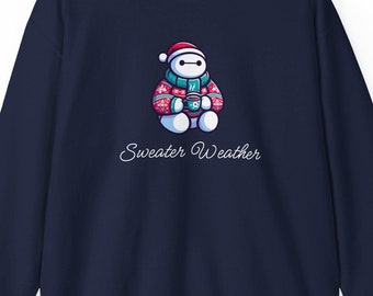 Sudadera navideña con cuello redondo de Baymax, suéter navideño, jersey de invierno, sudadera unisex