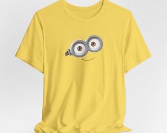 Fun Bob Minion Graphic Tee, Cartoon Character Shirt, Despicable Me Movie Theme Top, Cute Yellow Minion T-shirt, Kids and Adults Unisex Tee,