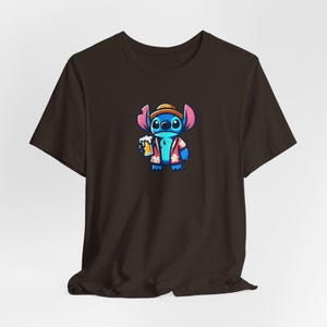 Disney Stitch having a beer shirt