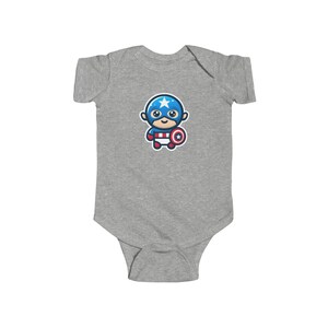 Marvel Disney Baby Captain America Romper, Infant Onesie, Superhero Baby Outfit, Avengers Baby Clothes, Comic Book Baby Costume image 2