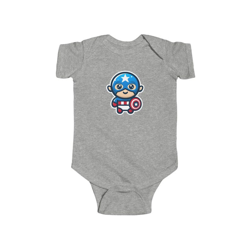 Marvel Disney Baby Captain America Romper, Infant Onesie, Superhero Baby Outfit, Avengers Baby Clothes, Comic Book Baby Costume image 2