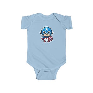 Marvel Disney Baby Captain America Romper, Infant Onesie, Superhero Baby Outfit, Avengers Baby Clothes, Comic Book Baby Costume image 3