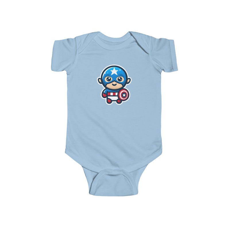 Marvel Disney Baby Captain America Romper, Infant Onesie, Superhero Baby Outfit, Avengers Baby Clothes, Comic Book Baby Costume image 3
