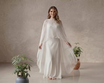 Sheer Bridal Cape for Wedding Dress - Elegant Cover-Up