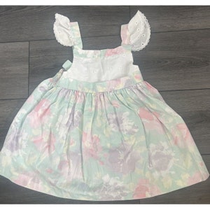 Vintage Alyssa 80s Toddler Girl Pastel Birthday Party Dress Pastel Floral Size 4 zdjęcie 1