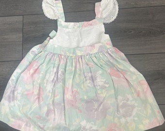 Vintage Alyssa 80s Toddler Girl Pastel Birthday Party Dress Pastel Floral Size 4