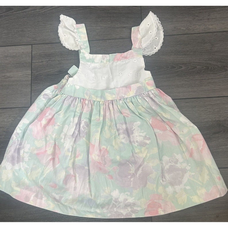 Vintage Alyssa 80s Toddler Girl Pastel Birthday Party Dress Pastel Floral Size 4 zdjęcie 1