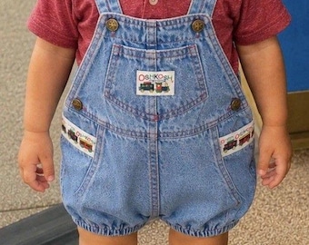 Vintage KIDS SIZE Rare Oshkosh Baby Osh Kosh B'gosh Onesie Denim