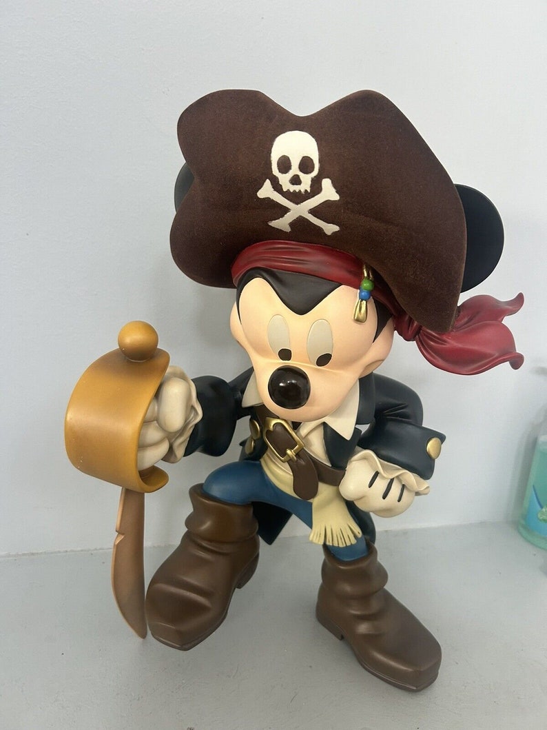 ZELDZAAM Disney Mickey Mouse Pirates of Caribbean groot beeldje afbeelding 9