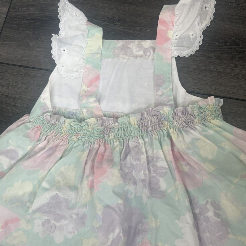 Vintage Alyssa 80s Toddler Girl Pastel Birthday Party Dress Pastel Floral Size 4 zdjęcie 6