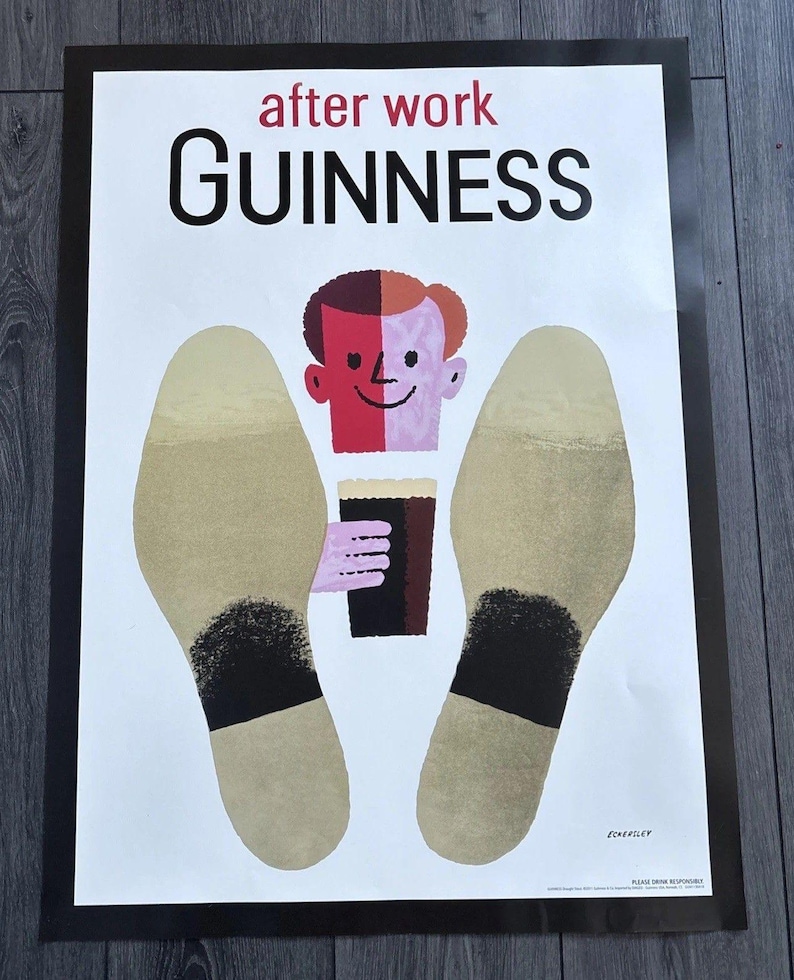 Guinness Time 2011 Irish Beer after work Wall Art Room Poster - 22x30 Mid-century Retro image 1