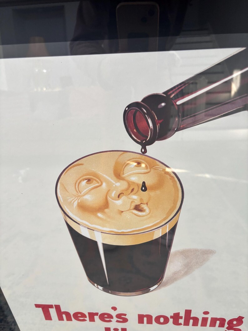 Vintage Guinness Beer Mirror Sign Framed Bar Wall Decor Man Cave Irish Pub Large image 14