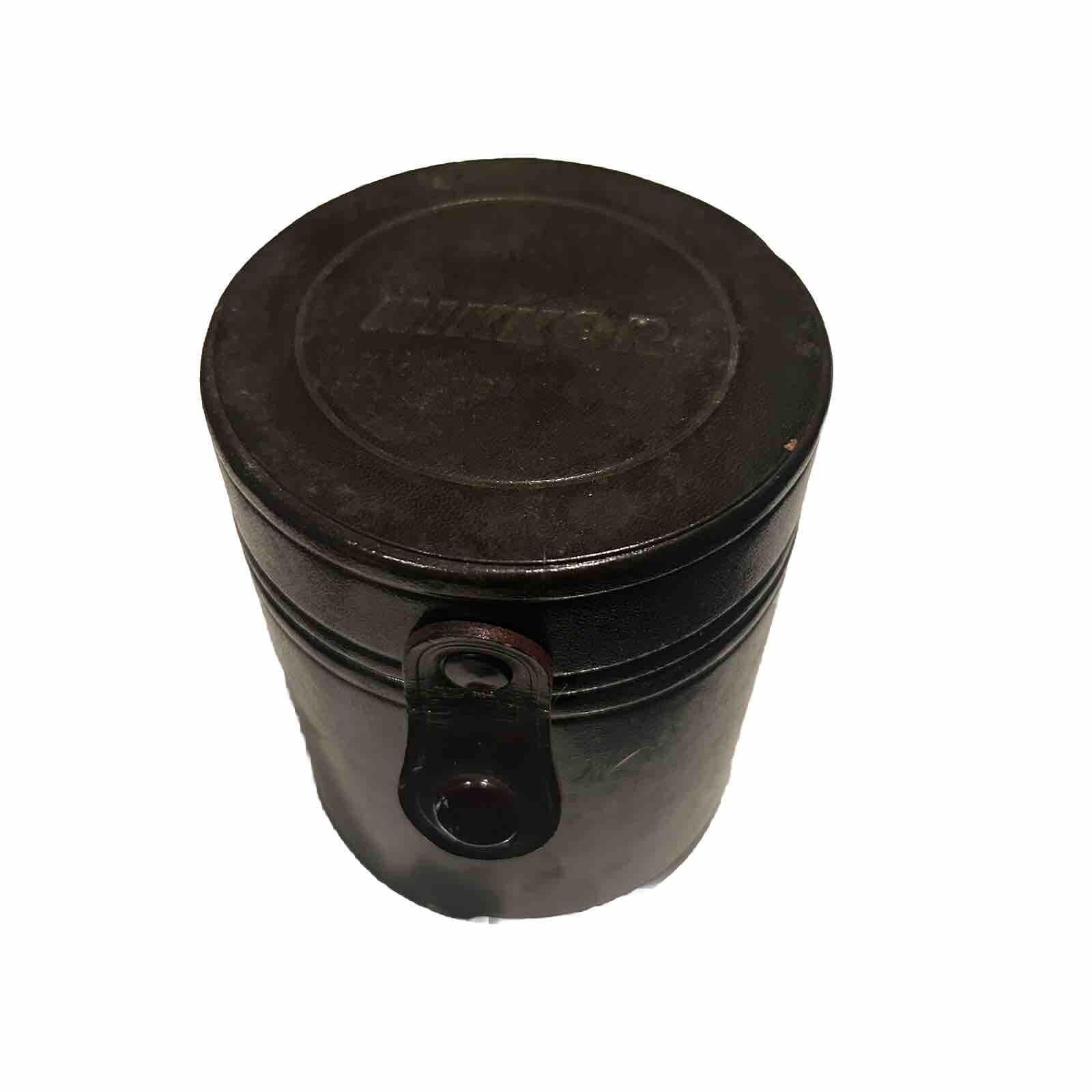 Vintage Nikon Nikkor Lens Case Hard Leather Black Camera Case Original…