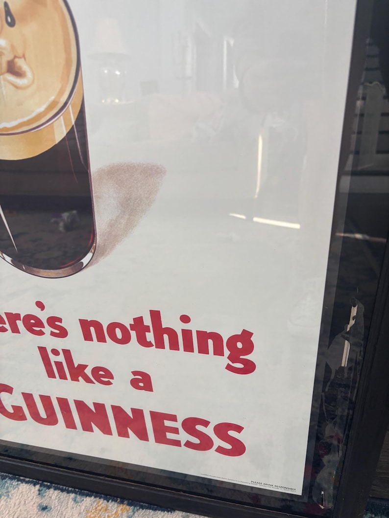 Vintage Guinness Beer Mirror Sign Framed Bar Wall Decor Man Cave Irish Pub Large image 15
