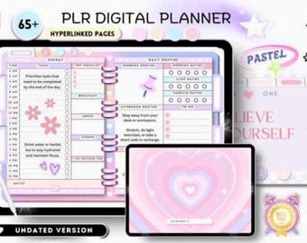 Pastel Digital Planner 2026 | Hyperlinked PLR Template
